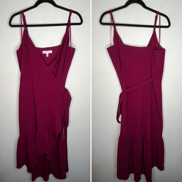 Dress the Population Purple Ruffle Delphine Wrap Dress Size XL - Picture 3 of 9